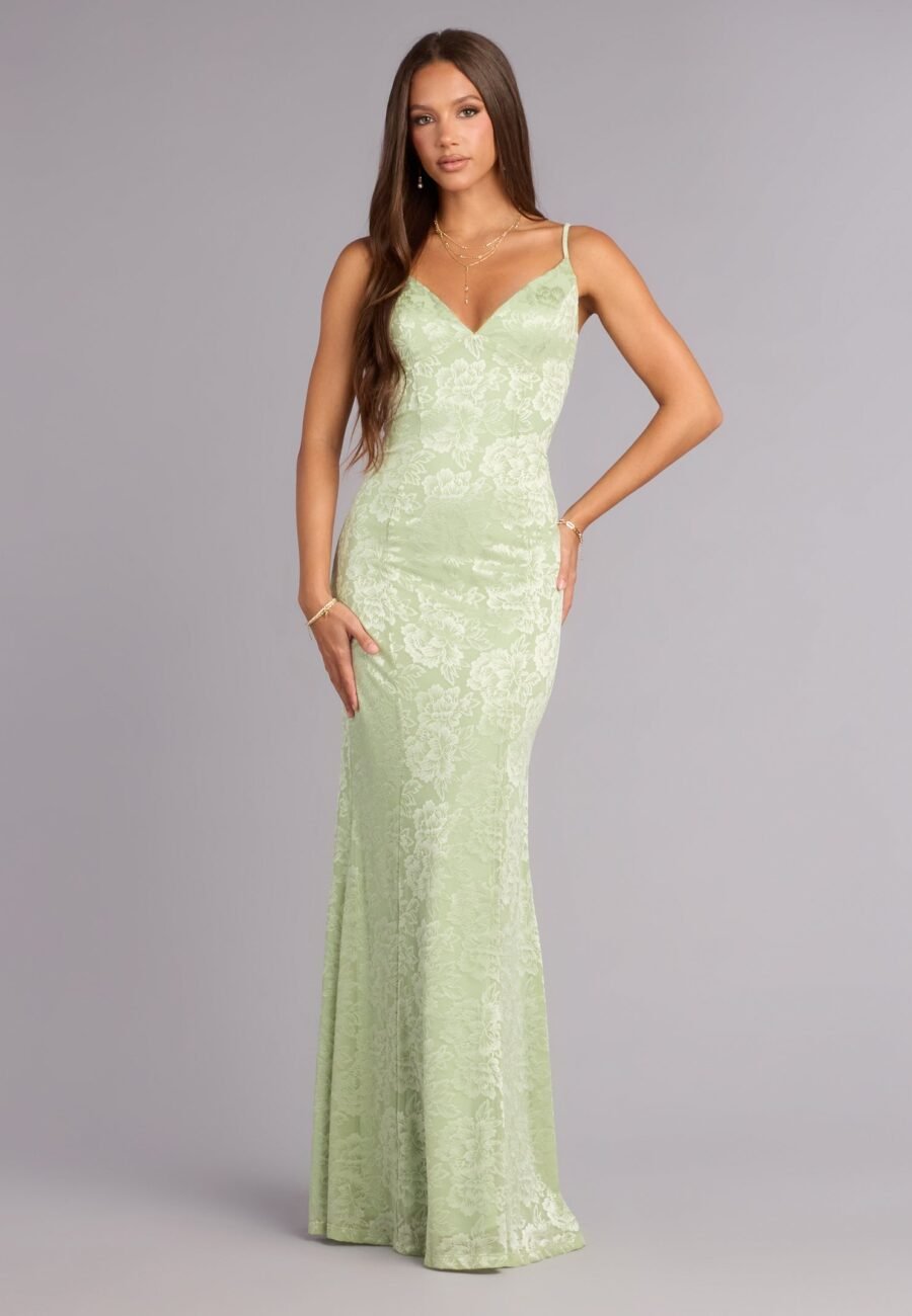 Alex Floral Tie-Back Formal Dress
