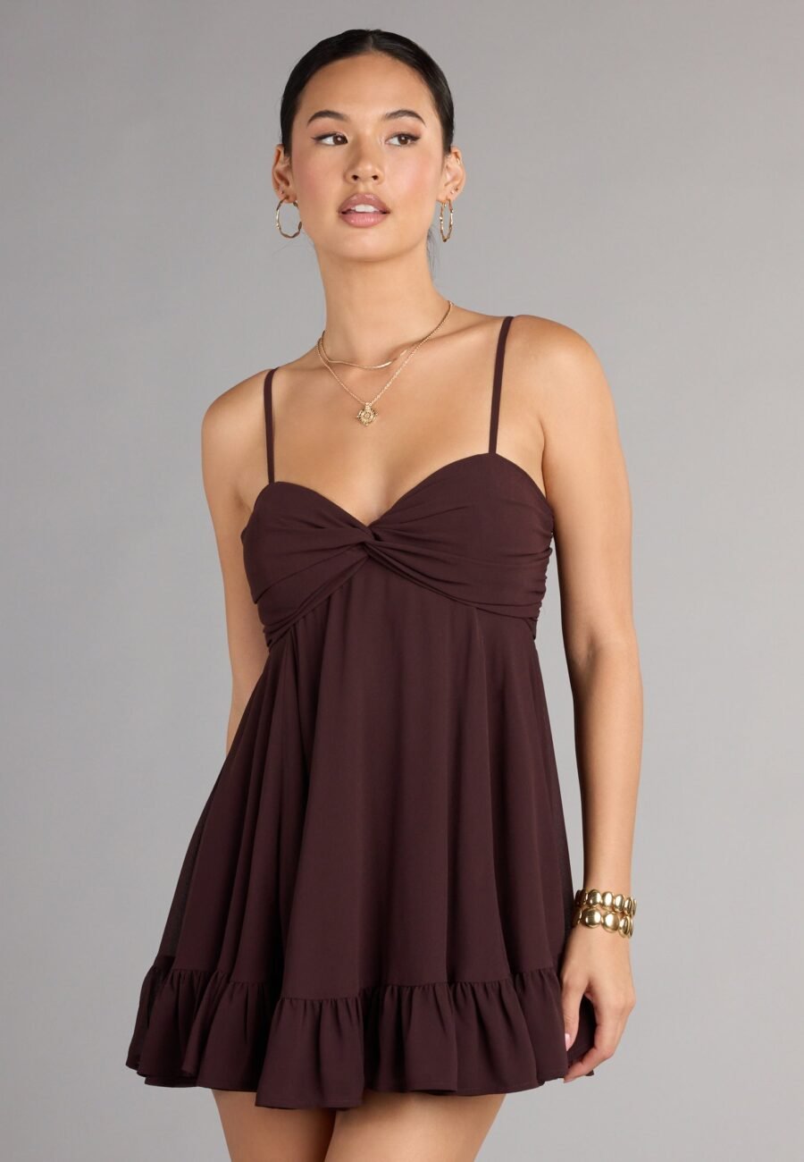 Perfectly Pretty Tie Back Chiffon Babydoll Dress