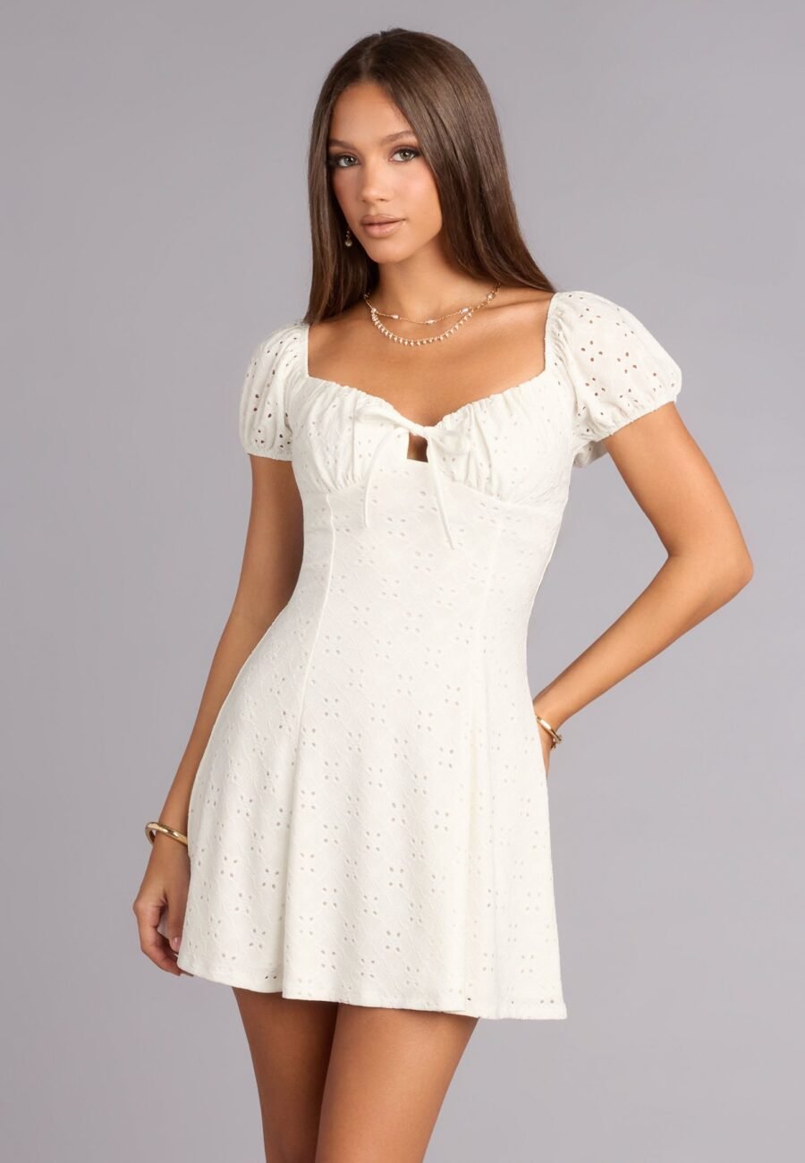 Daytime Darling Eyelet Mini Dress
